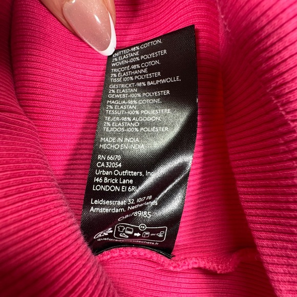 Anthropologie Pink Ruffle Off The Shoulder Long Sleeve Ribbed Knit Top XXS - Picture 6 of 6